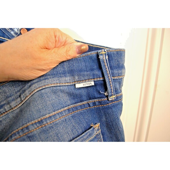 MOTHER Denim The Rascal Slit Jeans Sz 27 Wicked Games Medium Wash - Picture 9 of 9